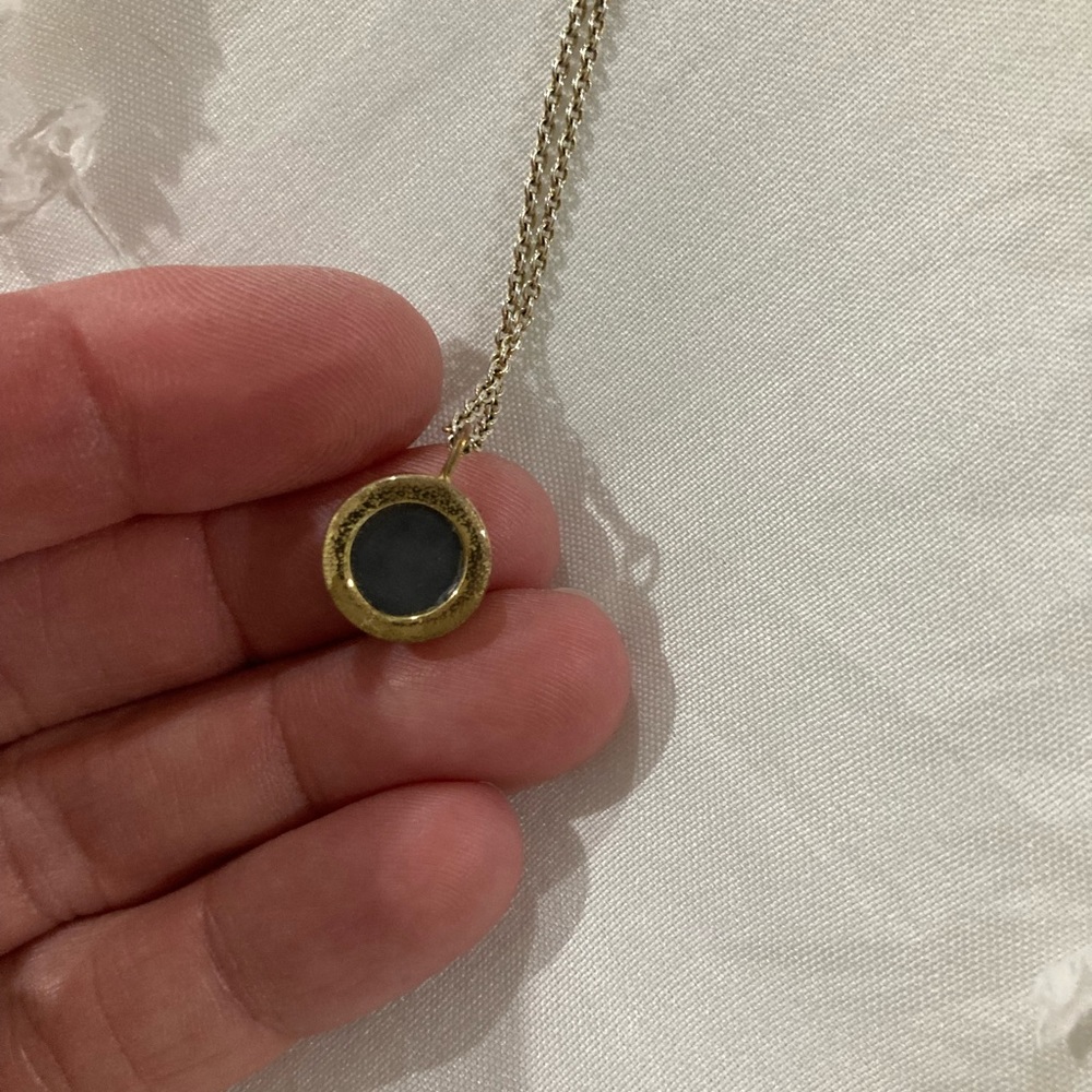 Druzy Charcoal Gray and Gold Necklace - Picture 15 of 15